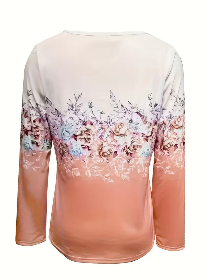 Tishna - Elegant Floral Graphic Print Top