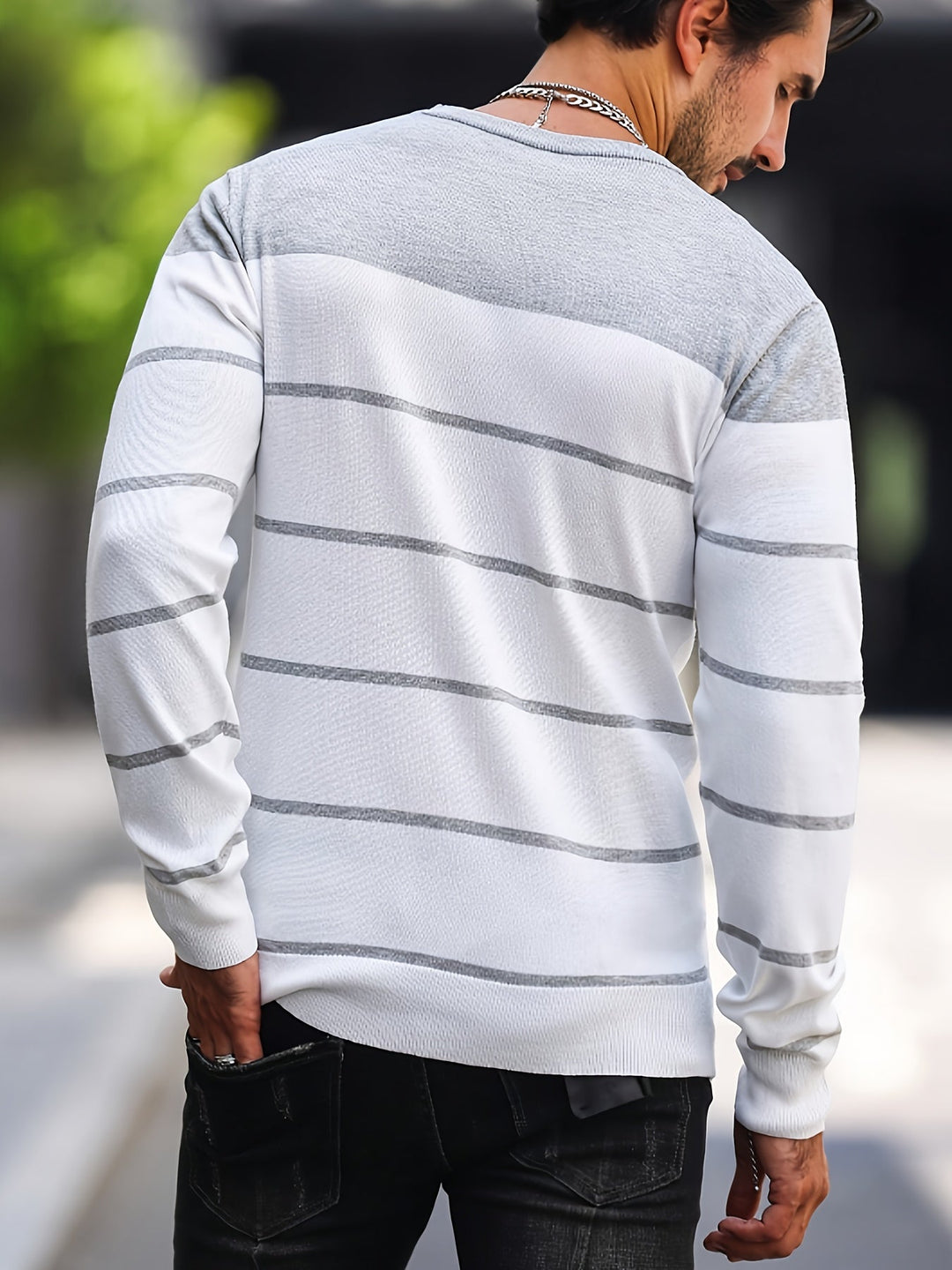 Michiel – Lässiger gestreifter Pullover mit langen Ärmeln