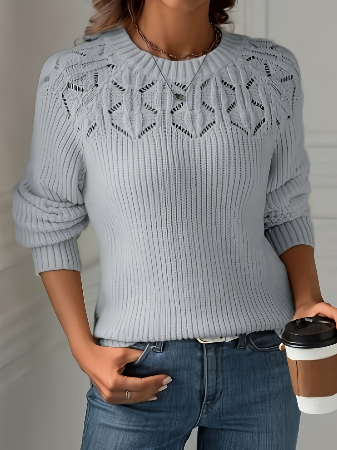 Nasia – Eleganter Langarmpullover