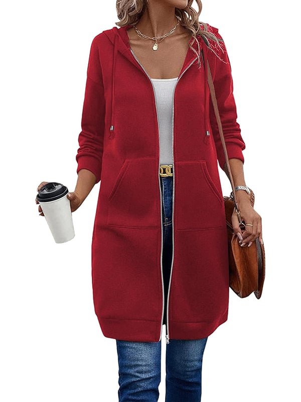 Nayvah - Langarm Kapuzenpullover Mit Reißverschluss