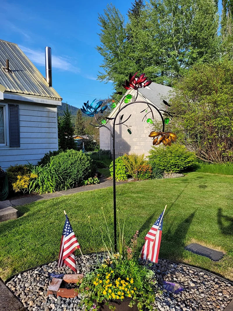 Schöne Sommer Multi farbige Blumen Wind Spinner