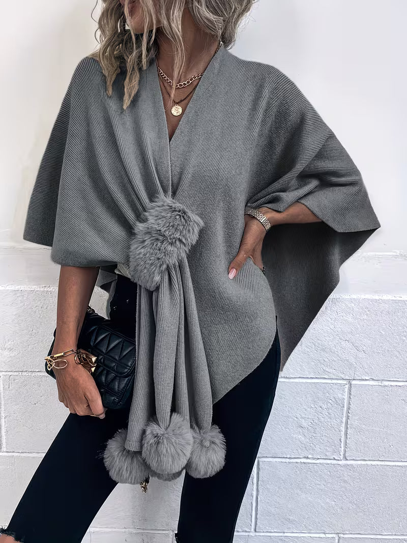 Maebry – Rundgestrickter Cape Strickcardigan