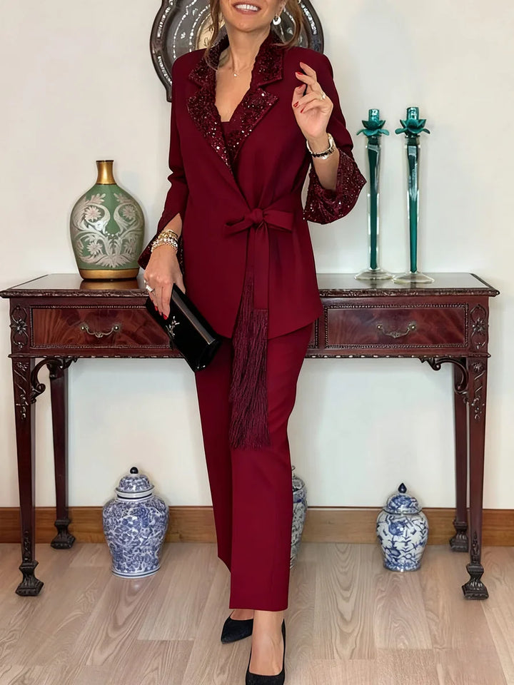 Nitzanit - Elegantes Zweiteiler Set Aus Jacke Und Hose