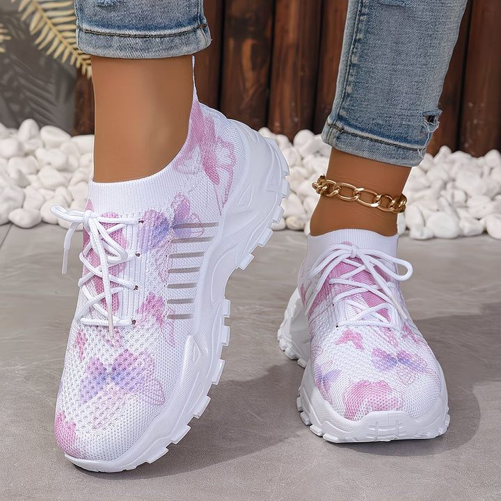 Destinee - Schmetterlingsmuster Schnür Turnschuh