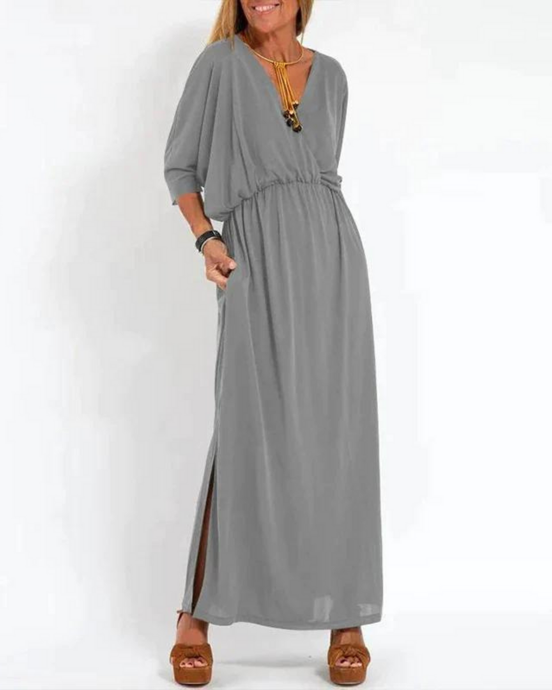 Janell - Vintage Langes Kleid