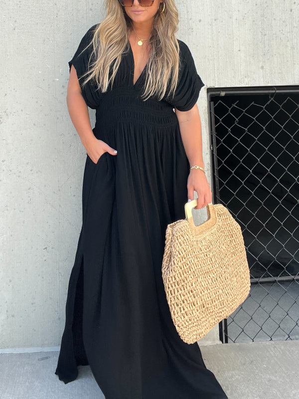 Neisya – Maxikleid V-Ausschnitt und Schlitz