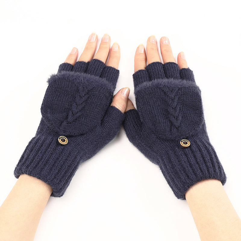 GloveGleam – Gestrickte Fingerlose Flip Handschuhe
