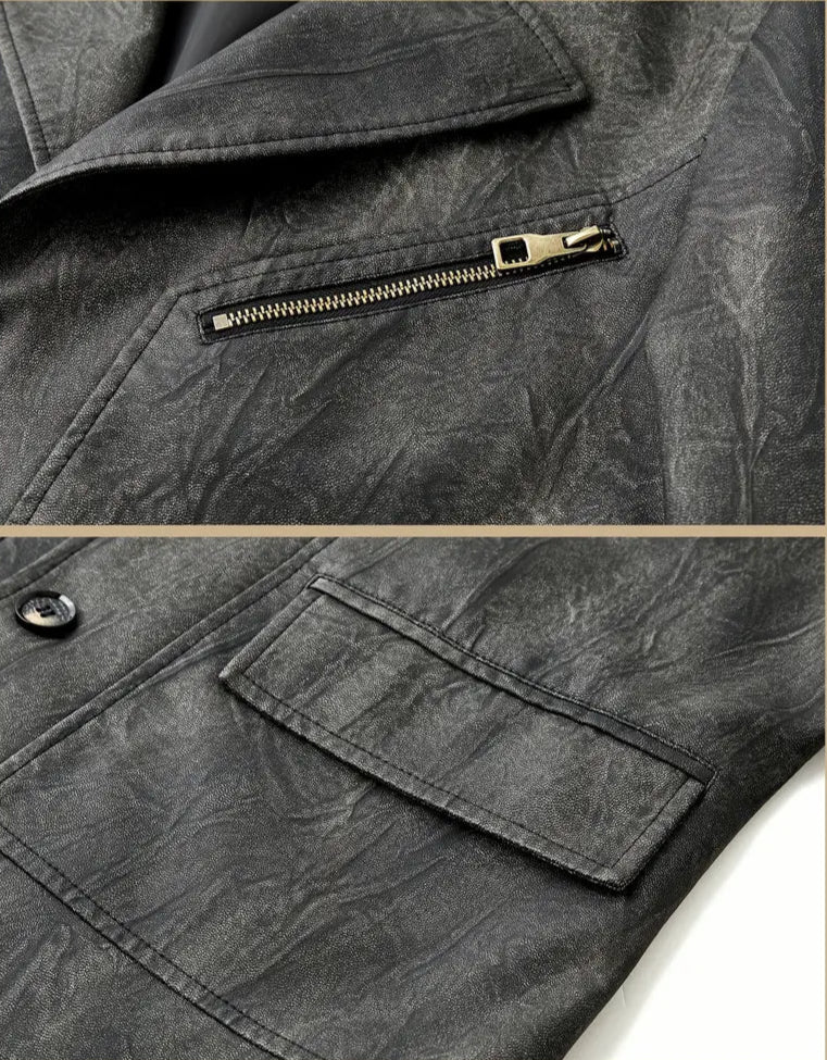 Julien – Leder Jacke Mit Lokomotiv Kragen