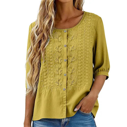 Andreza – Baumwollbluse Mit Knöpfen