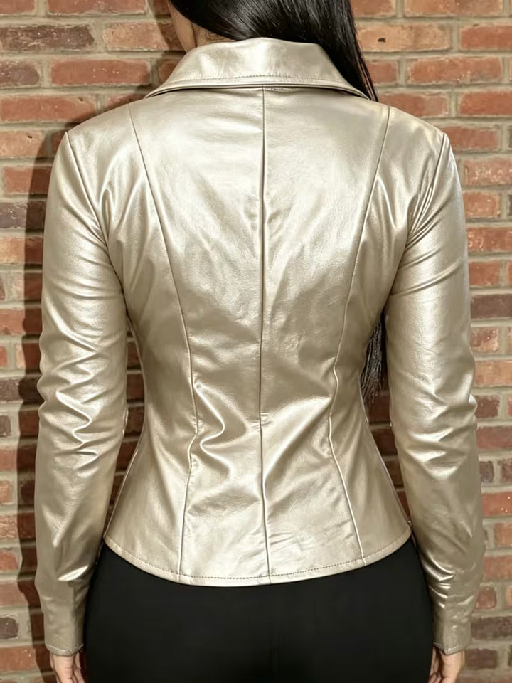 Shiona – Lederjacke Mit Vordertaschen
