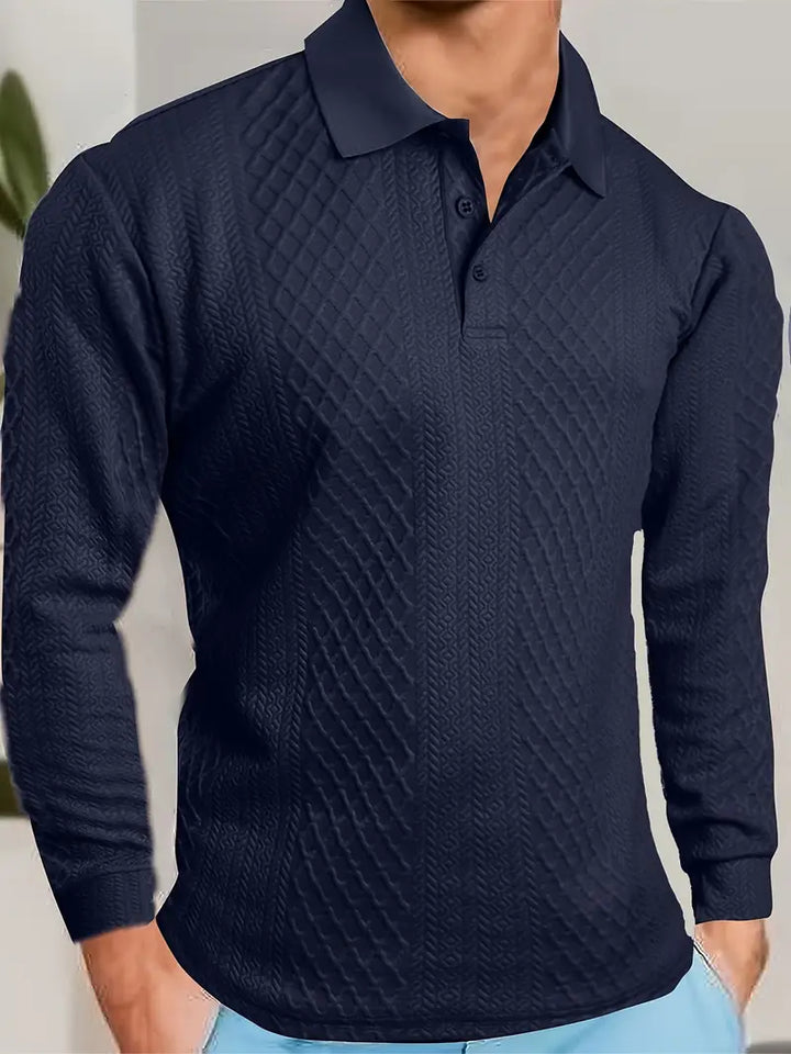Benoit – Lior Strukturiertes T-Hemd Mit Jacquard Kragen