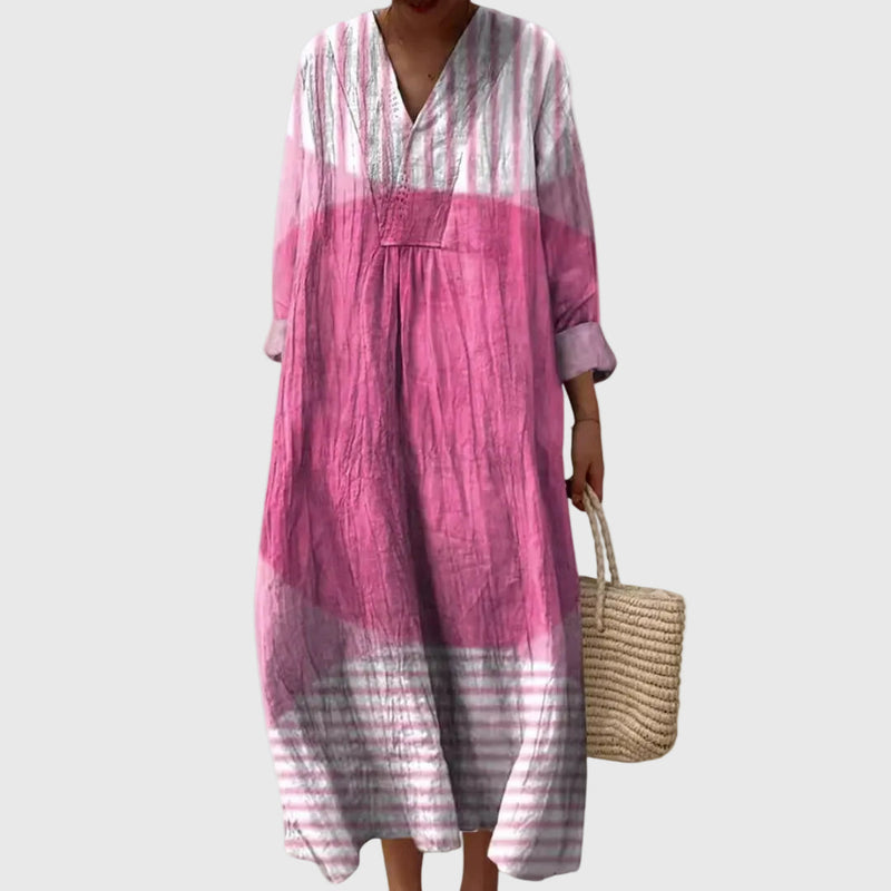 Elyana – Übergroß Midikleid Mit V-Ausschnitt
