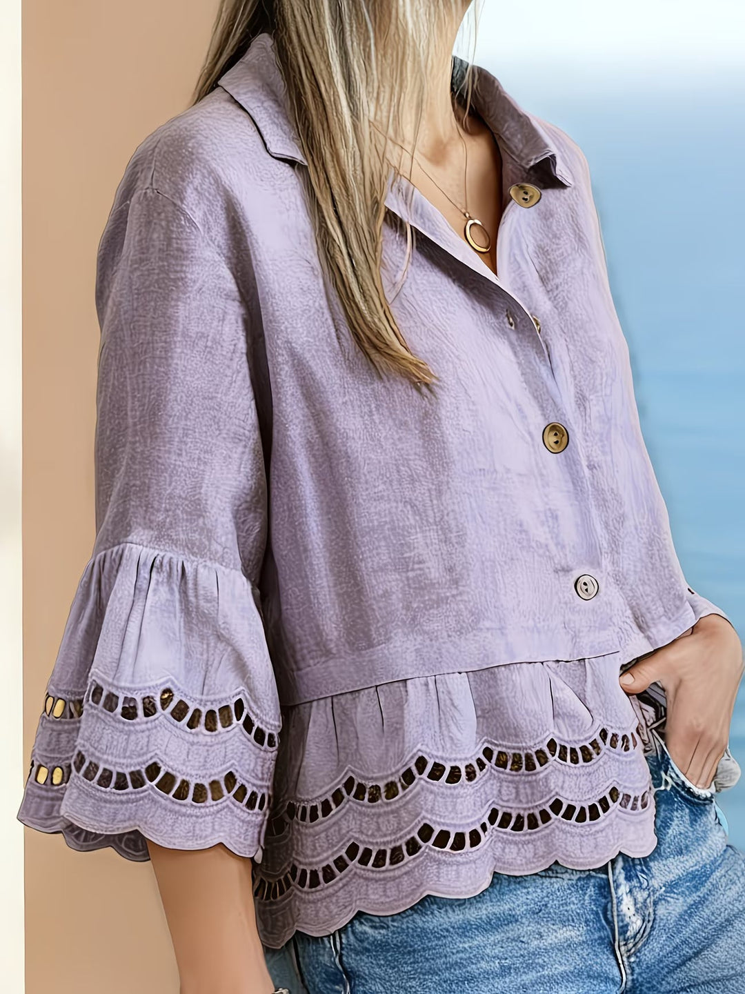 Solenn – Elegante Bluse mit Knopfleiste