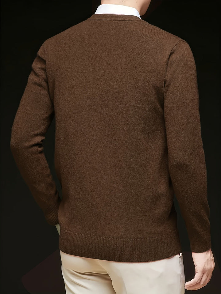 Dionysis – „Cross Border“ Strickpullover mit V-Ausschnitt
