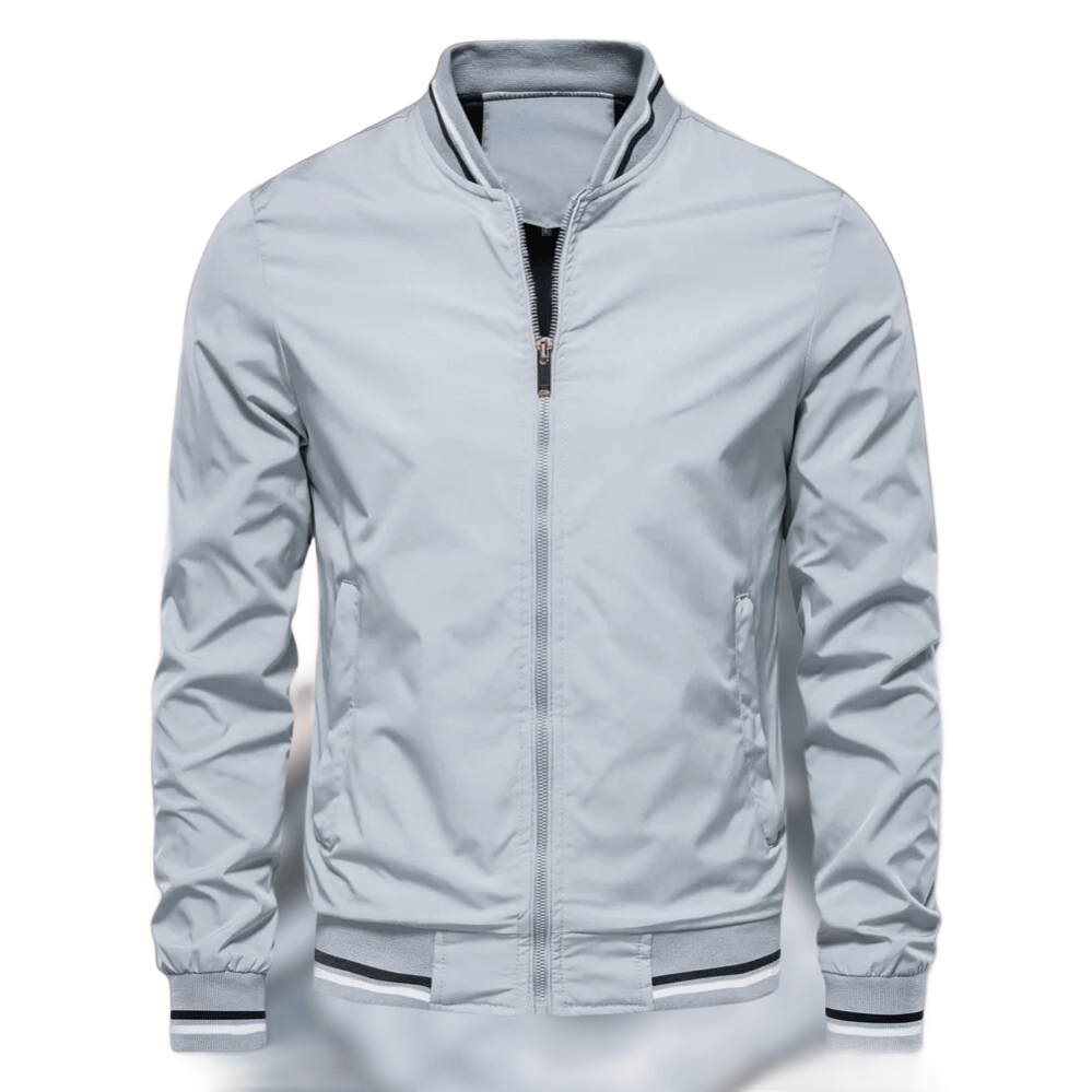 Noam – Klassische Bomber Jacke Mit Gestreiftem Besatz