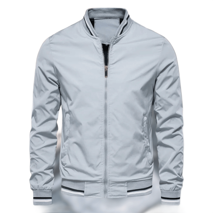 Noam – Klassische Bomber Jacke Mit Gestreiftem Besatz