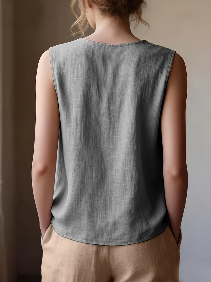Safiya – Ärmellose Bluse MIT Rüschen Am Ausschnitt