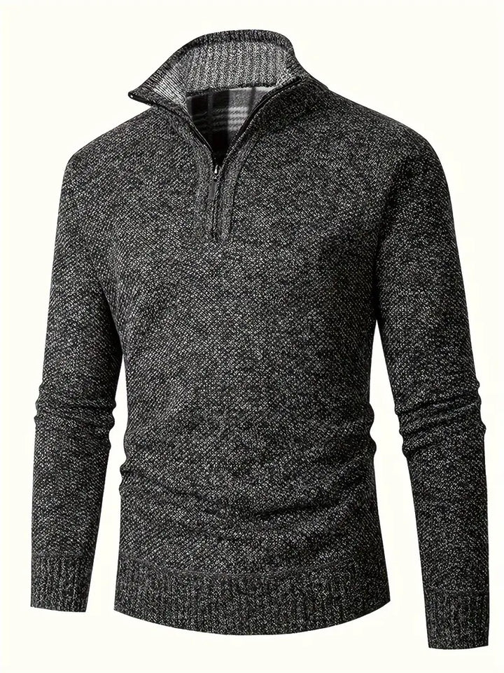 Ingram – Lässiger Pullover Mit Hohem Kragen Und Viertelreißverschluss