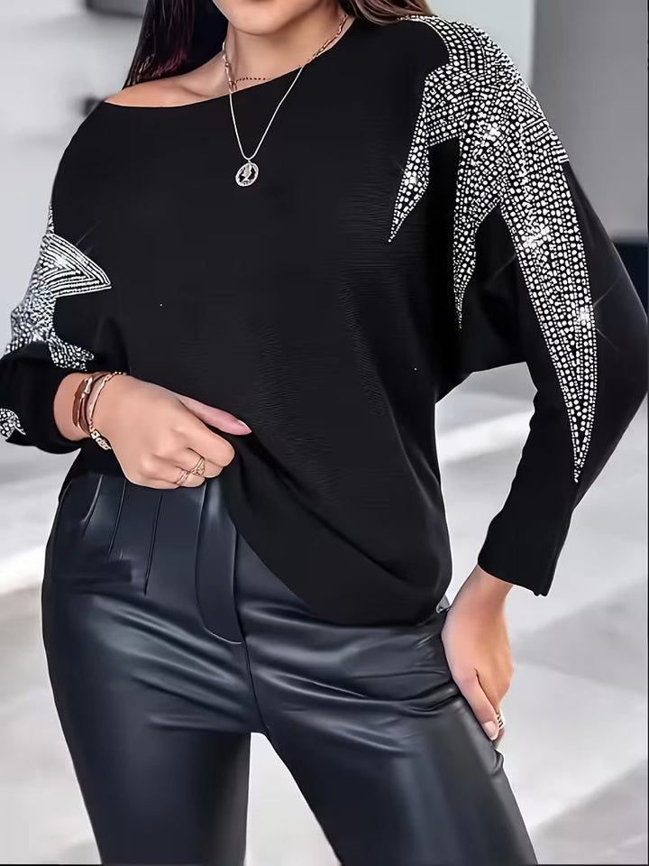 Bernardino - Eleganter Langarm Pullover Mit Sternen Drucken