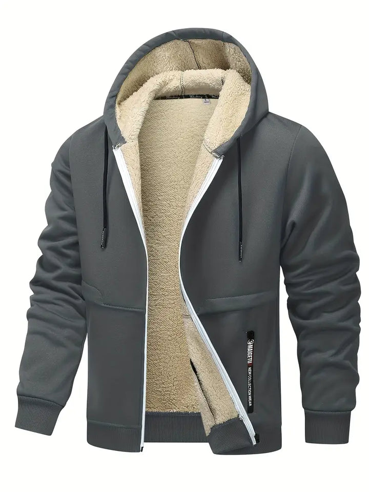 Helge - Lässiger Kapuzenpullover Mit Langen Ärmeln Und Reißverschluss
