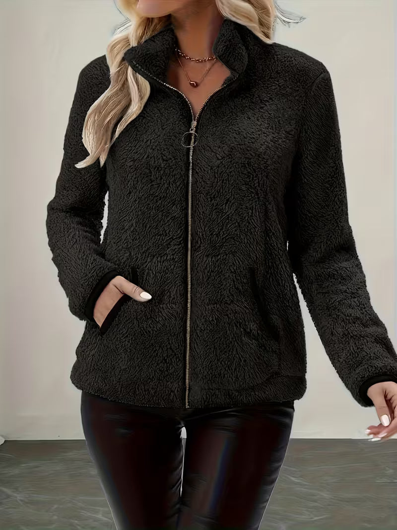 Galiena – Fuzzy-jacke MIT Langen Ärmeln Und Reißverschluss