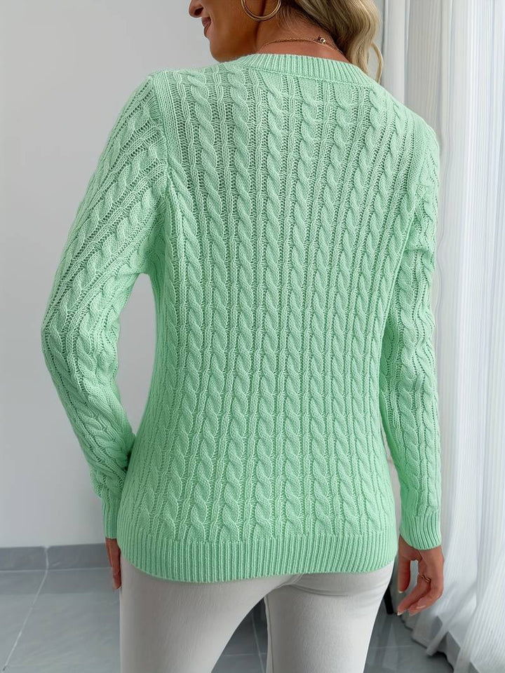 Zivah - Stylischer Gerippter Pullover Mit V-Ausschnitt