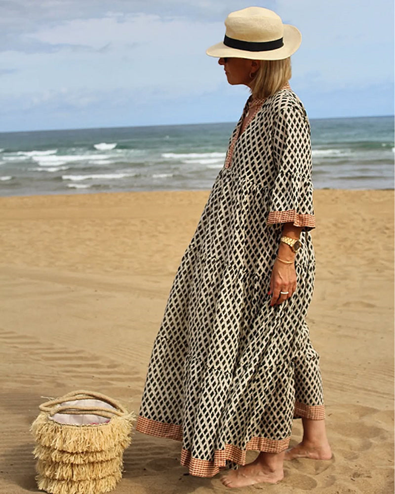 Relesha – Locker Sitzendes Kleid Mit Rautenmuster