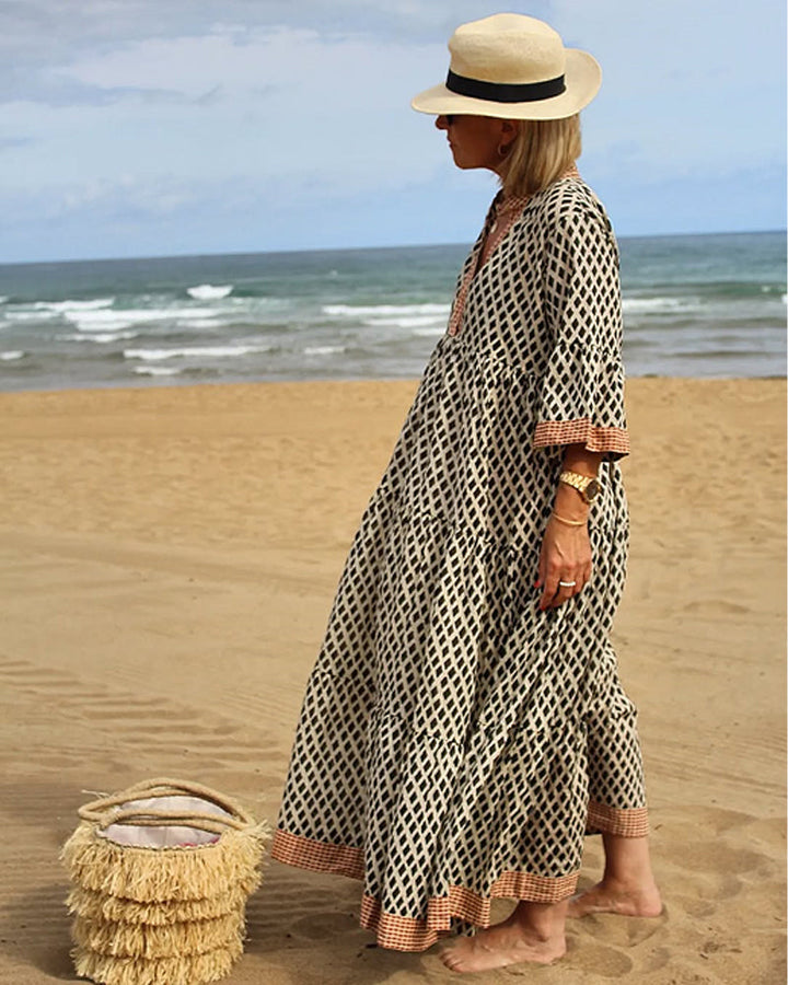 Relesha – Locker Sitzendes Kleid Mit Rautenmuster