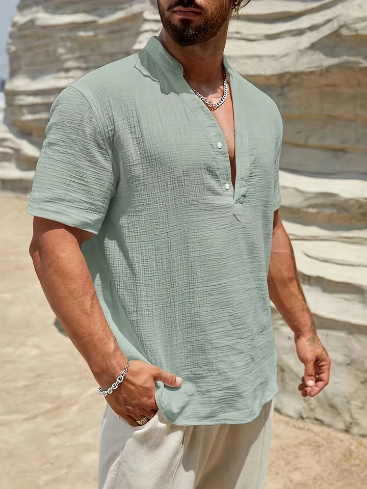 Sancho – Elegantes Sommer Hemd Mit Stehkragen