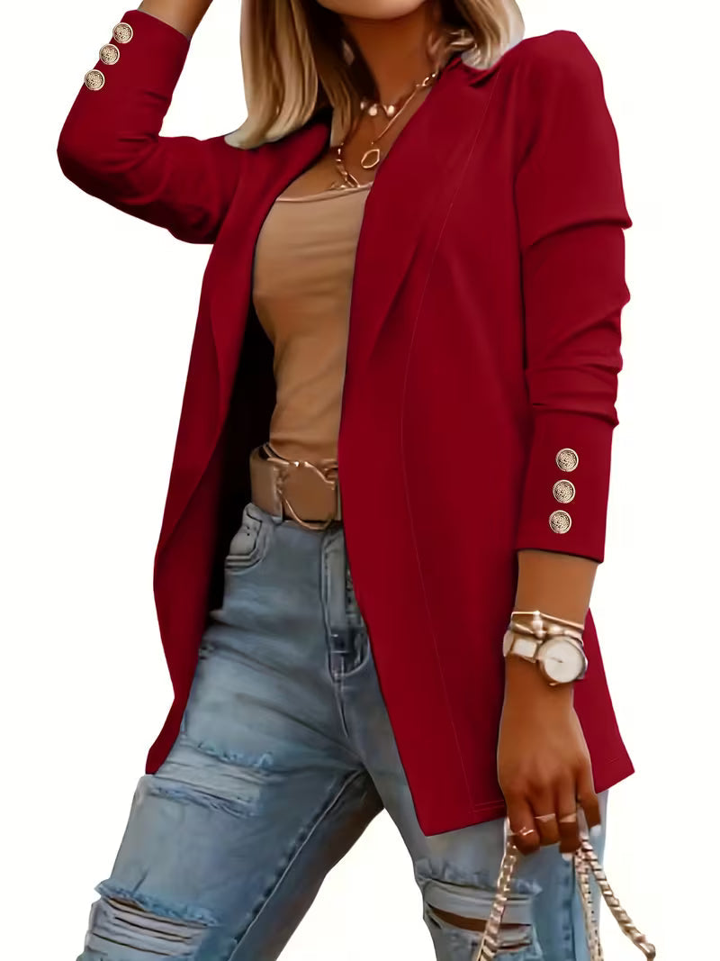 Nikia – Langärmeliger Blazer Mit Zierknöpfen