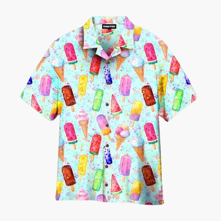 Lubomir – Elegantes Sommer Hemd Mit Eiscreme Drucken