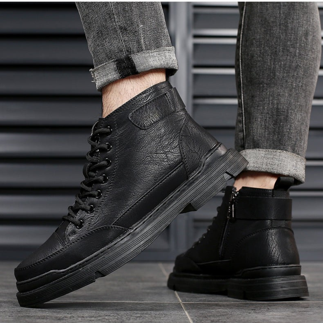 Patterson – Schnürstiefeletten Aus Leder