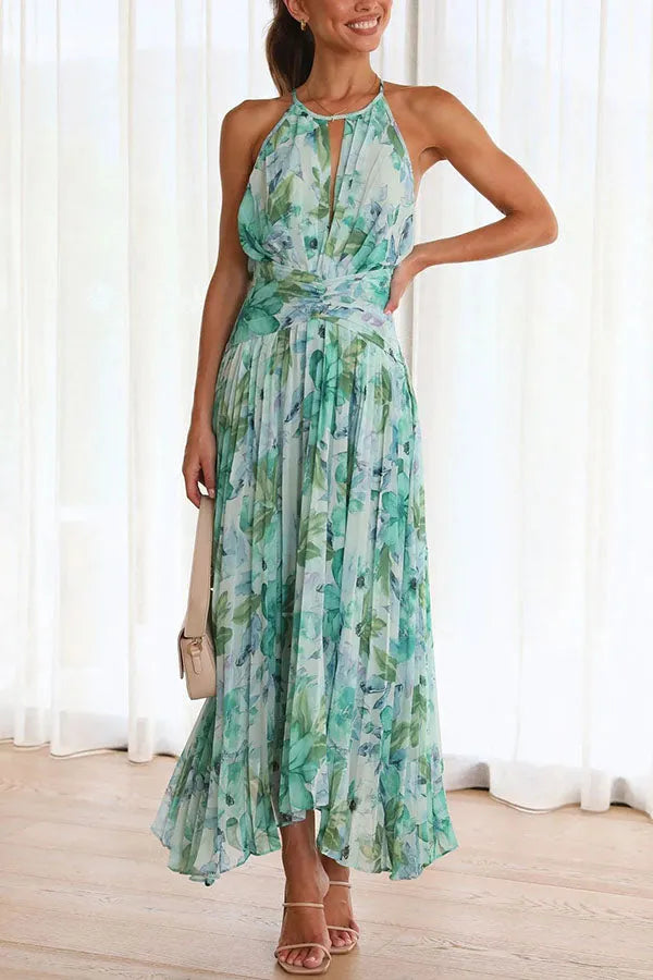 Monyca – Elegantes Midikleid Mit Blumenmuster Und Plissee