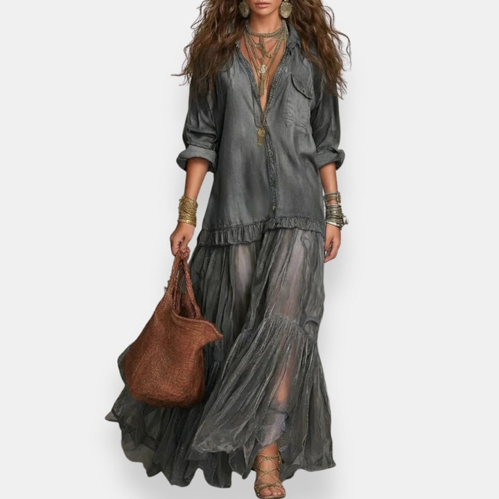 Zaynab - Maxikleid im Boho Stil Mit Rüschen