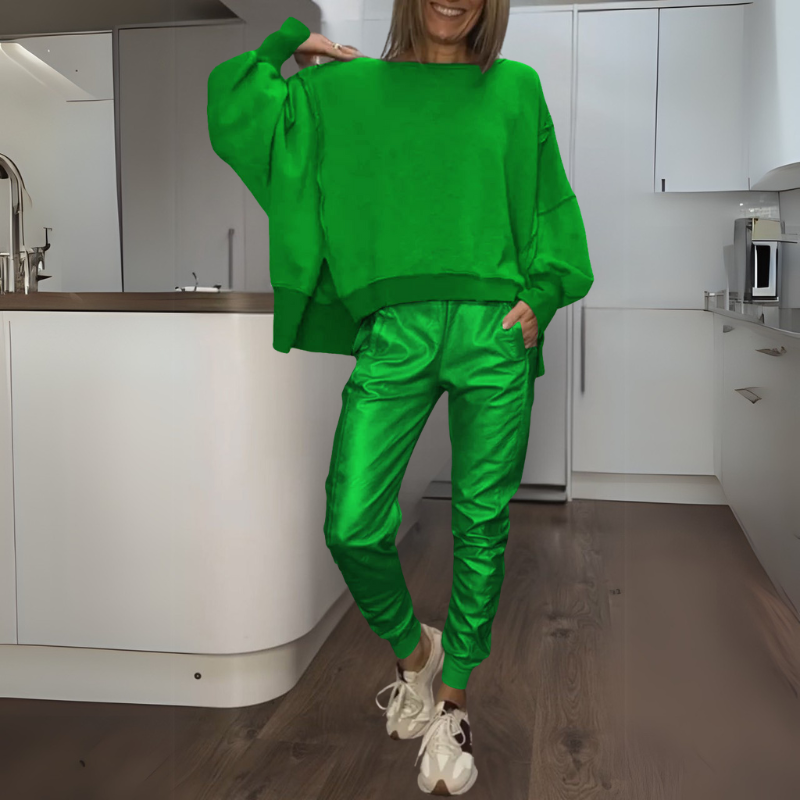 Tomasa - Satin Pullover Und Jogger Set