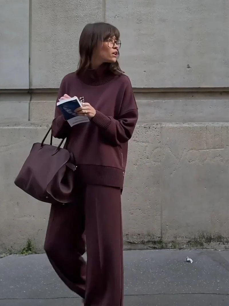 Nogaelle - Elegantes Sweatshirt Set Mit Lockerer Passform