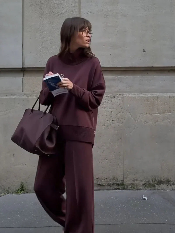 Nogaelle - Elegantes Sweatshirt Set Mit Lockerer Passform