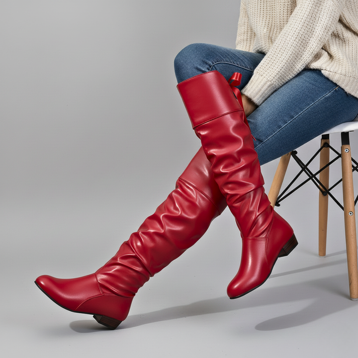 Patrena – Lederstiefel Mit Hohem Schaft