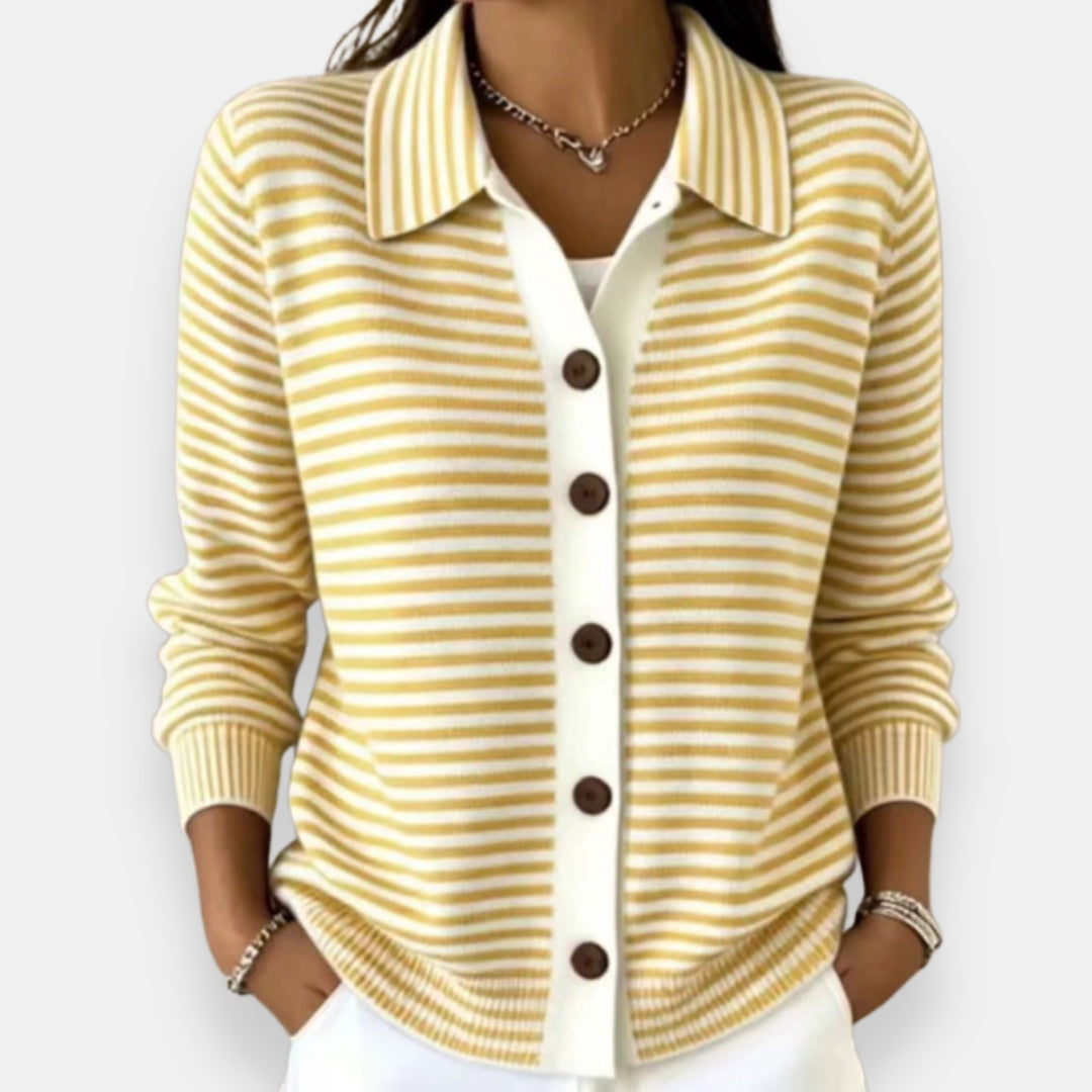 Kerana - Gestreifter Strickcardigan Mit Knöpfen