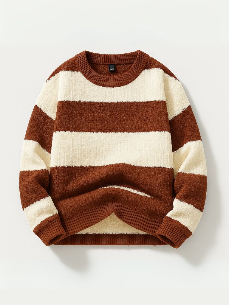 Jorren – Rund Hals Streifen Pullover