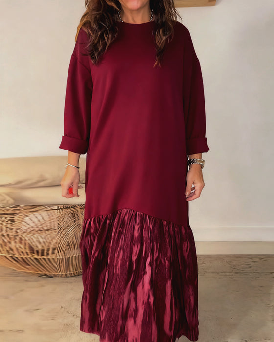 Dragica – Kleid Mit Rundhalsausschnitt Und Unregelmäßigem Patchwork Drucken