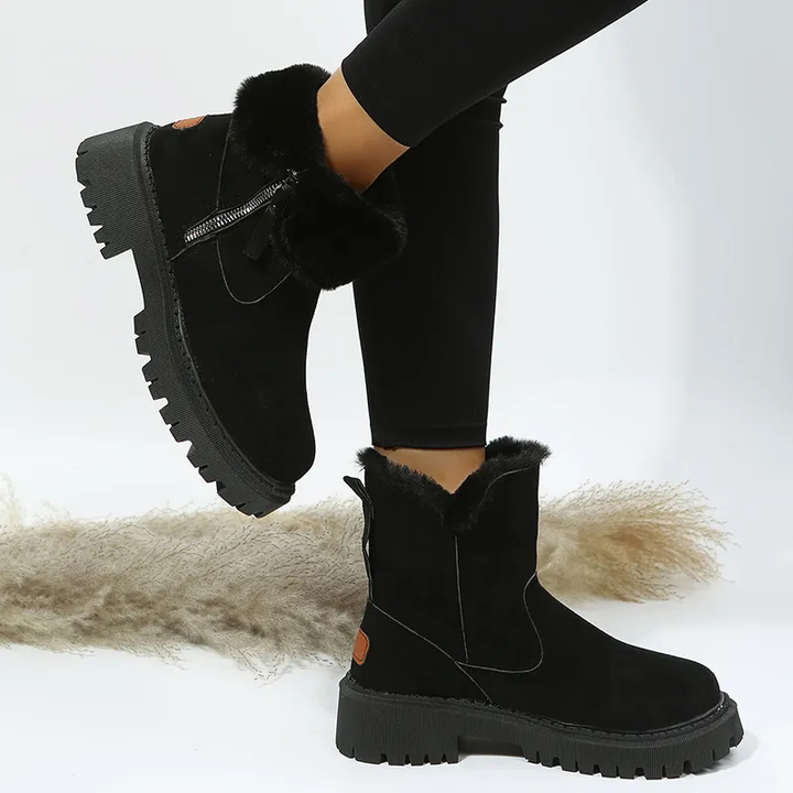 Luisaa – Bequeme Winterstiefel Mit Seitlichem Reißverschluss