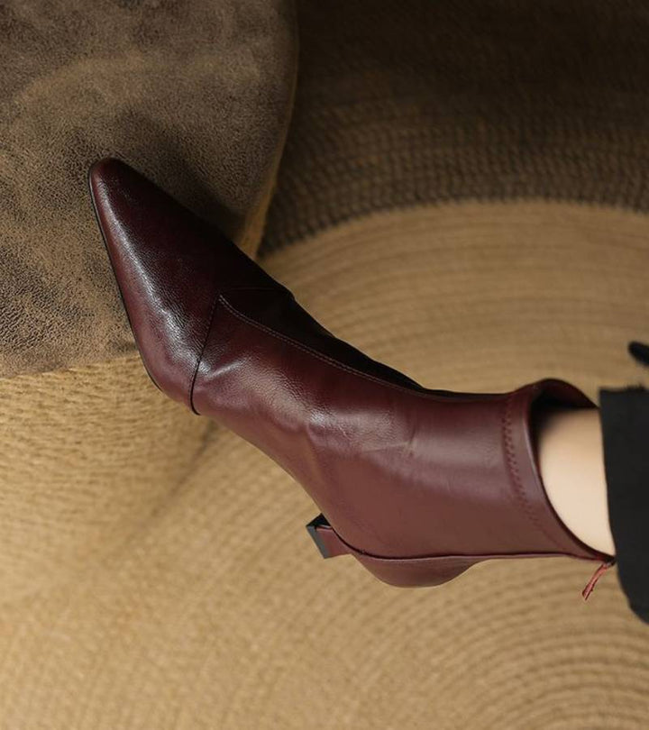 Lielah – Lederstiefelette Mit Reißverschluss