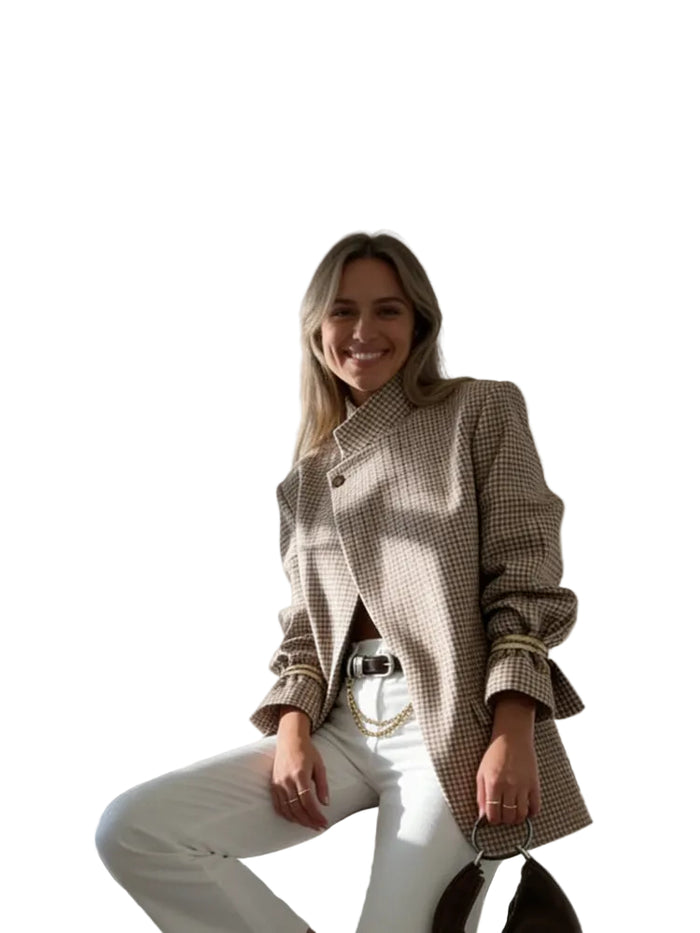 Clodagh – Vintage Blazer Mit Karomuster
