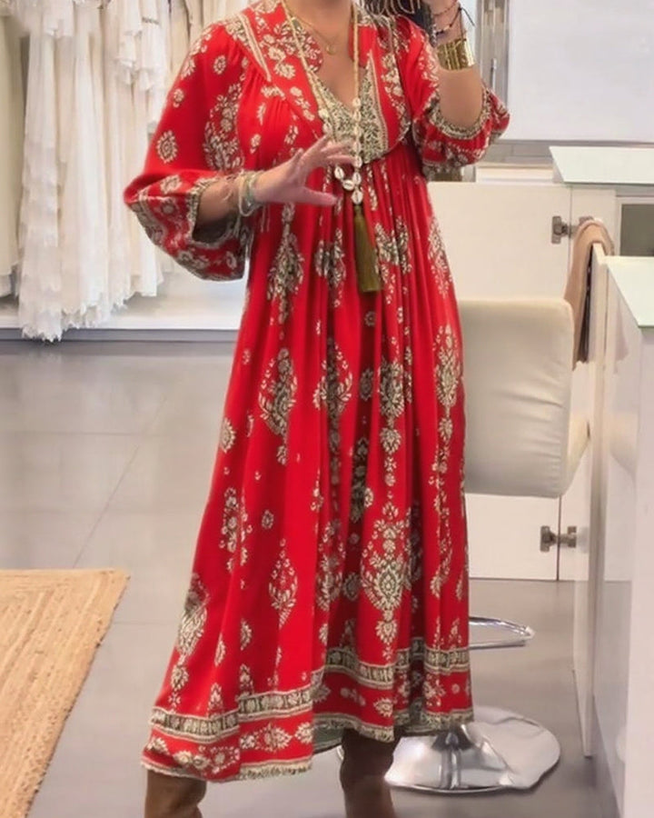 Zonia – Lässiges Bedrucktes Kleid Mit Taschen