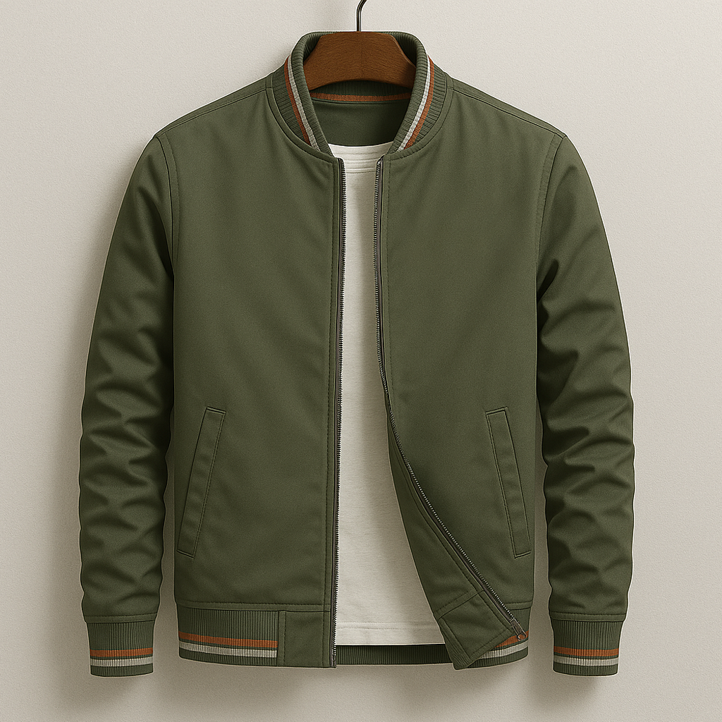 Gleb – Stilvolle Bomber Jacke Mit Streifen Angaben