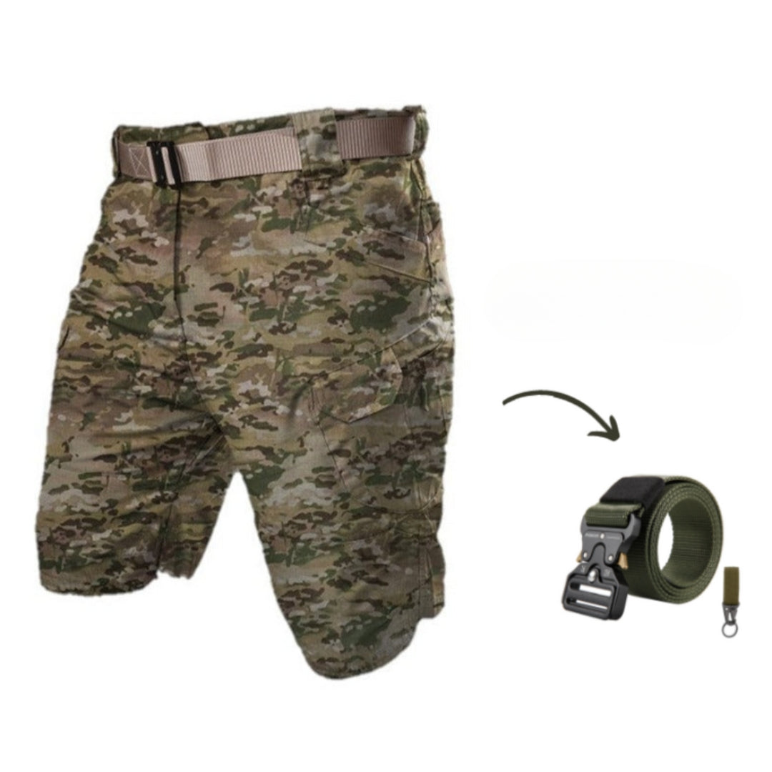 Kazuya - Cargo-Kurze Hosen mit 7 Taschen + Freier Gürtel