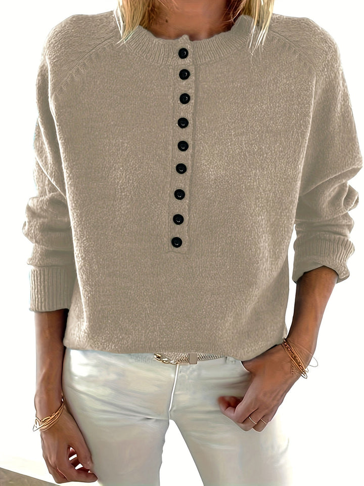 Yelena - Langärmeliger Pullover Mit Knöpfen