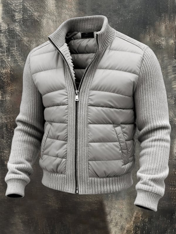 Kylian – Vintage Strick Jacke Im Patchwork Stil Für Draußen