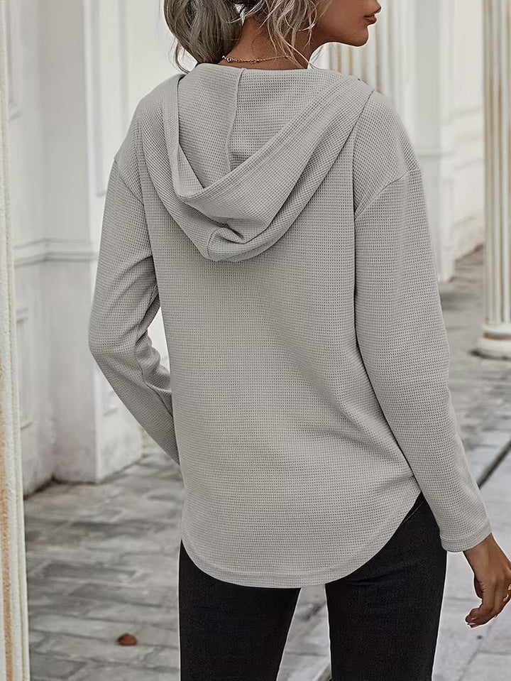 Heydi – Langarm Pullover Mit Kapuze Und Abgerundetem Saum